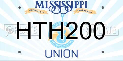HTH200 Mississippi License Plate
