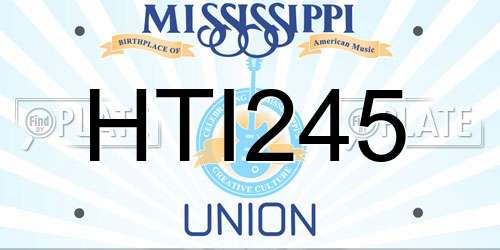 HTI245 Mississippi License Plate