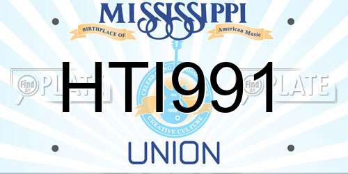 HTI991 Mississippi License Plate