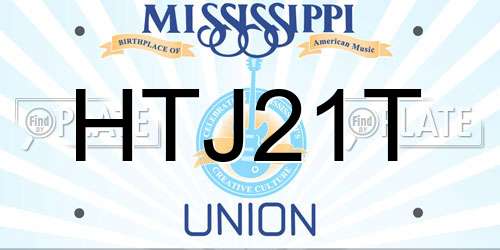 HTJ21T Mississippi License Plate