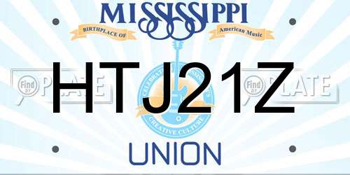 HTJ21Z Mississippi License Plate