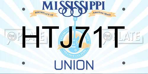 HTJ71T Mississippi License Plate