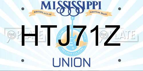 HTJ71Z Mississippi License Plate