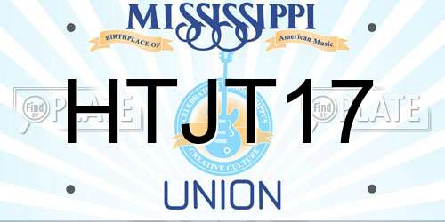 HTJT17 Mississippi License Plate