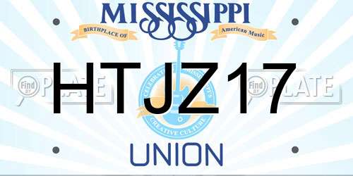 HTJZ17 Mississippi License Plate