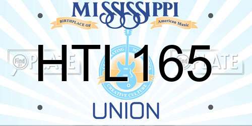 HTL165 Mississippi License Plate
