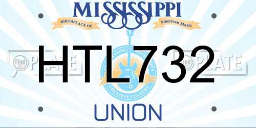 HTL732 Mississippi License Plate
