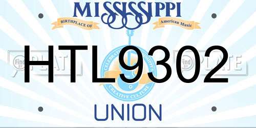 HTL9302 Mississippi License Plate