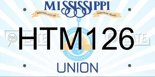 HTM126 Mississippi License Plate