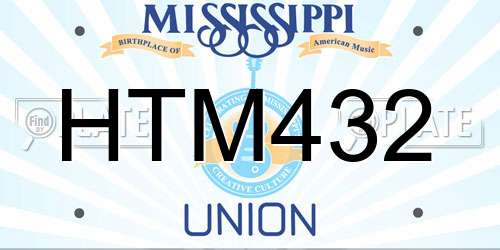 HTM432 Mississippi License Plate
