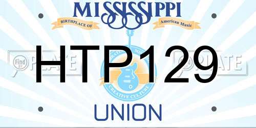 HTP129 Mississippi License Plate