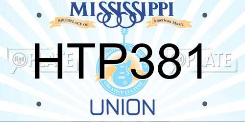 HTP381 Mississippi License Plate