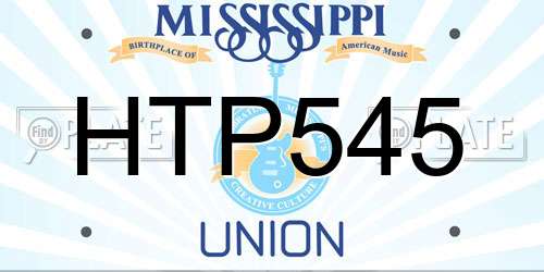 HTP545 Mississippi License Plate