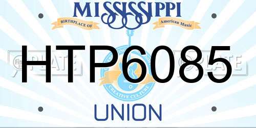 HTP6085 Mississippi License Plate