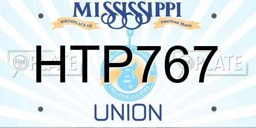 HTP767 Mississippi License Plate