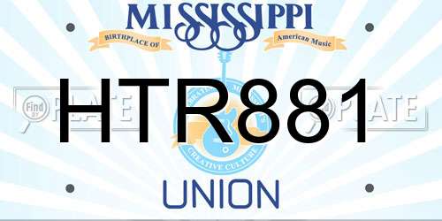 HTR881 Mississippi License Plate