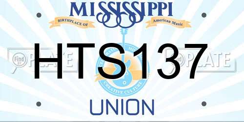 HTS137 Mississippi License Plate