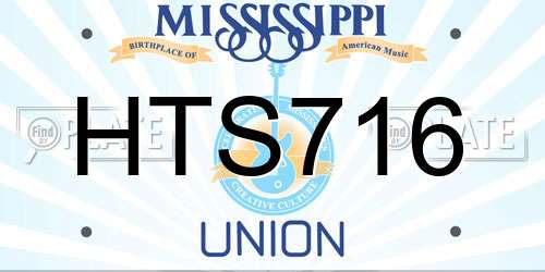 HTS716 Mississippi License Plate