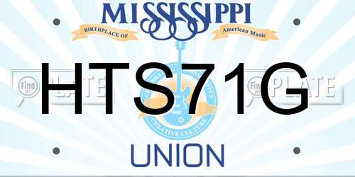 HTS71G Mississippi License Plate