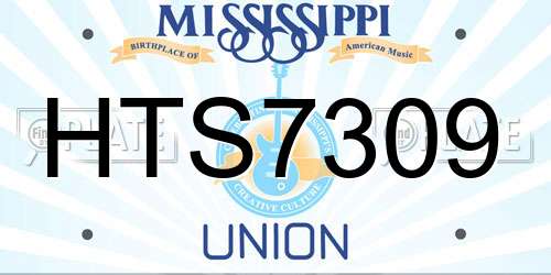 HTS7309 Mississippi License Plate
