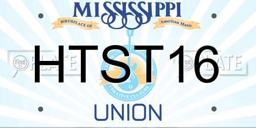 HTST16 Mississippi License Plate