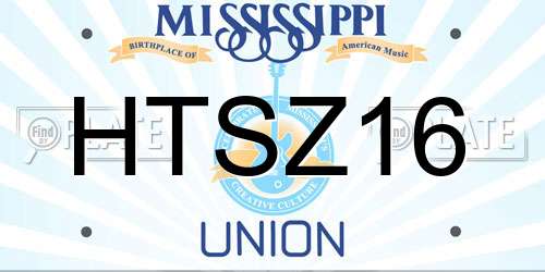 HTSZ16 Mississippi License Plate