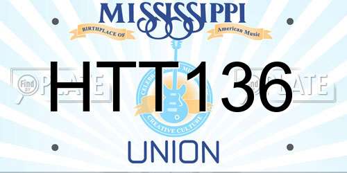 HTT136 Mississippi License Plate