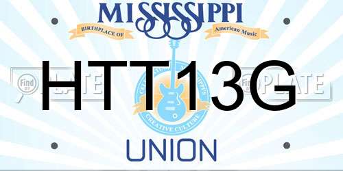 HTT13G Mississippi License Plate