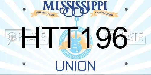 HTT196 Mississippi License Plate