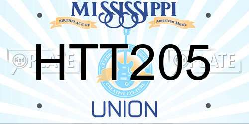 HTT205 Mississippi License Plate