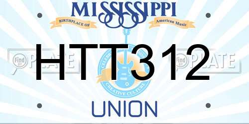 HTT312 Mississippi License Plate