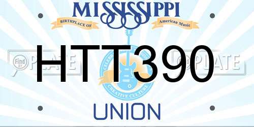 HTT390 Mississippi License Plate