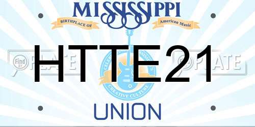 HTTE21 Mississippi License Plate