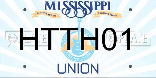HTTH01 Mississippi License Plate