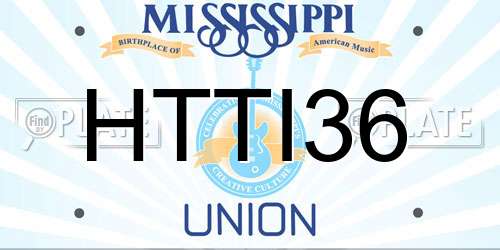 HTTI36 Mississippi License Plate