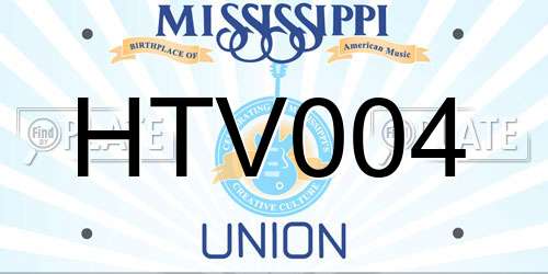 HTV004 Mississippi License Plate