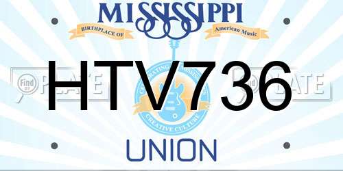 HTV736 Mississippi License Plate