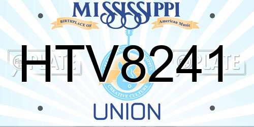 HTV8241 Mississippi License Plate