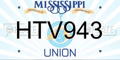 HTV943 Mississippi License Plate