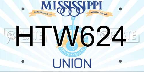 HTW624 Mississippi License Plate