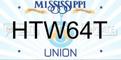 HTW64T Mississippi License Plate