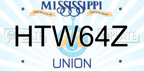 HTW64Z Mississippi License Plate