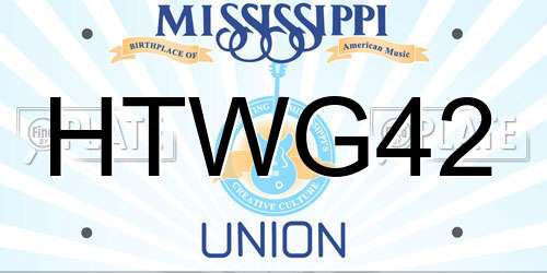 HTWG42 Mississippi License Plate