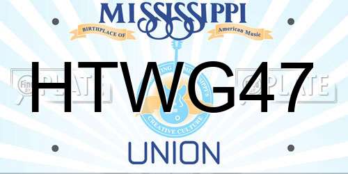 HTWG47 Mississippi License Plate