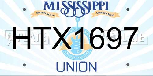 HTX1697 Mississippi License Plate