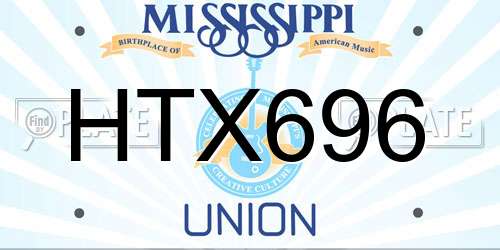 HTX696 Mississippi License Plate
