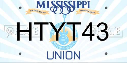 HTYT43 Mississippi License Plate