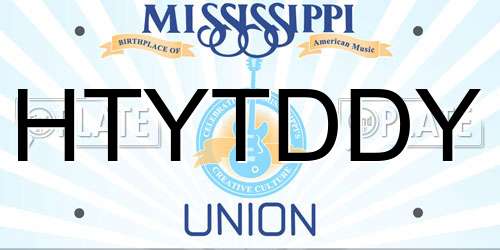 HTYTDDY Mississippi License Plate
