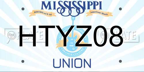 HTYZ08 Mississippi License Plate
