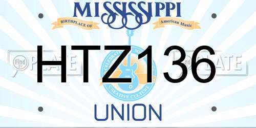 HTZ136 Mississippi License Plate